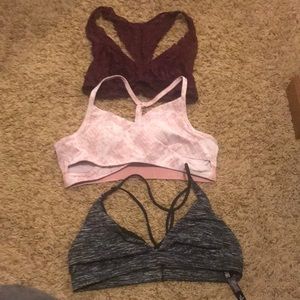 3 strappy Victoria secret pink sport bras all size medium